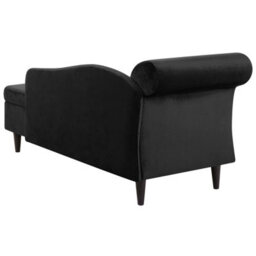 Beliani Left-Hand Chaise Longue Luiro With Storage Velvet Black - thumbnail 6