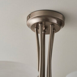 Anson Lighting Rowan Satin Chrome And White Glass 5 Light Semi Flush Ceiling Fitting - thumbnail 7