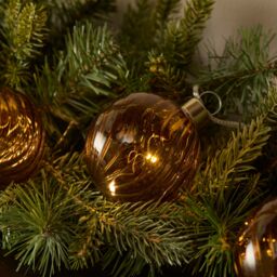 20 Warm White Brown Glass Led String Lights With Timer Function Silver Cable - thumbnail 2