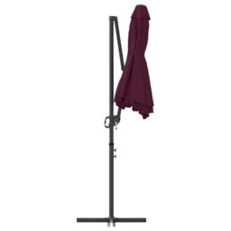 Berkfield Garden Cantilever Parasol Bordeaux Red Powder-Coated Steel - thumbnail 7
