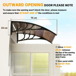 Outdoor Window Door Canopy With Awning Porch Uv Water Cover Brown - thumbnail 4