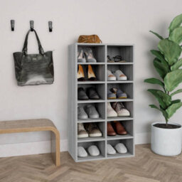 Berkfield Modern Shoe Rack Grey Sonoma 54X34X100.5 Cm Engineered Wood - thumbnail 2