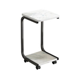 White&black Narrow Mobile Coffee Table Sofa Side End Tea Table - thumbnail 1
