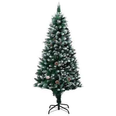 Berkfield Artificial Christmas Tree With Pine Cones And White Snow 150 Cm - image 1