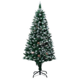 Berkfield Artificial Christmas Tree With Pine Cones And White Snow 150 Cm - thumbnail 1