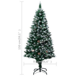 Berkfield Artificial Christmas Tree With Pine Cones And White Snow 150 Cm - thumbnail 6