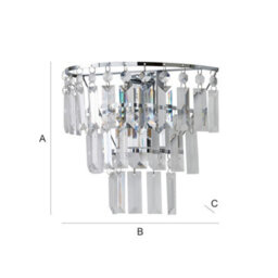 Valuelights Kelsks Pair Of Chrome And Clear Droplet Wall Lights - thumbnail 8