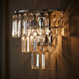 Valuelights Kelsks Pair Of Chrome And Clear Droplet Wall Lights - thumbnail 2
