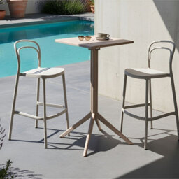 Wyld And Coco Breeze Living Bistro Table Beige 60 X 60 Cm Flip-Top Outdoor Balcony Table - thumbnail 2