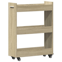 Walplus Cabinet With Wheels Sonoma Oak 60X22X79 Cm Engineered Wood - thumbnail 7