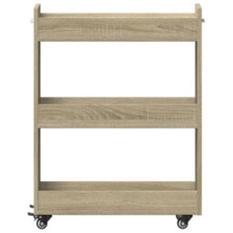 Walplus Cabinet With Wheels Sonoma Oak 60X22X79 Cm Engineered Wood - thumbnail 5