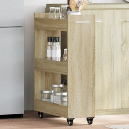 Walplus Cabinet With Wheels Sonoma Oak 60X22X79 Cm Engineered Wood - thumbnail 1