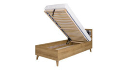 Arte Memone Bed With Hydraulic Storage - Sleek Golden Oak - W945mm X H900mm X D2045mm - thumbnail 2