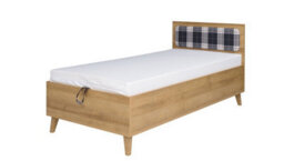 Arte Memone Bed With Hydraulic Storage - Sleek Golden Oak - W945mm X H900mm X D2045mm - thumbnail 1