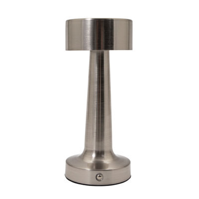 Happy Homewares Petite Brushed Nickel Rechargeable Battery Touch Dimmable Table Lamp - image 1