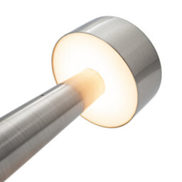 Happy Homewares Petite Brushed Nickel Rechargeable Battery Touch Dimmable Table Lamp - thumbnail 3