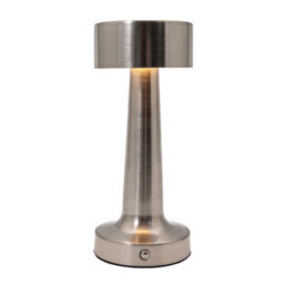 Happy Homewares Petite Brushed Nickel Rechargeable Battery Touch Dimmable Table Lamp - thumbnail 2