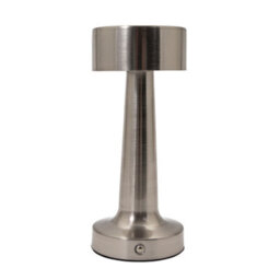 Happy Homewares Petite Brushed Nickel Rechargeable Battery Touch Dimmable Table Lamp - thumbnail 1