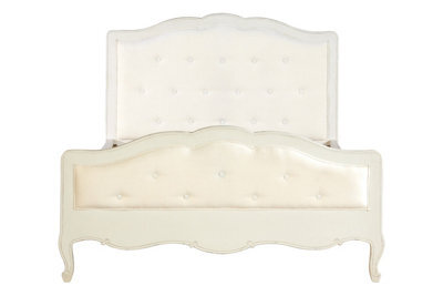 Orsina Elegant White Double Bed, Contemporary Design Wooden Bed For Kids Bedroom, Comfortable Hardwood Bed - image 1