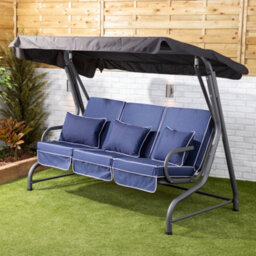 Alfresia Roma Swing Seat With Navy Blue Luxury Cushions - thumbnail 2