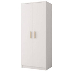Arte Smyk 06 White Matt Hinged Wardrobe W800mm H1930mm D500mm With Elegant Oak Sonoma Handles - thumbnail 1
