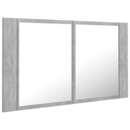 Vidaxl Led Bathroom Mirror Cabinet Concrete Grey 80X12X45 Cm Acrylic - thumbnail 8