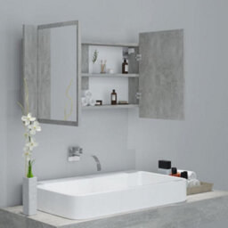 Vidaxl Led Bathroom Mirror Cabinet Concrete Grey 80X12X45 Cm Acrylic - thumbnail 6