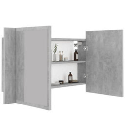 Vidaxl Led Bathroom Mirror Cabinet Concrete Grey 80X12X45 Cm Acrylic - thumbnail 7