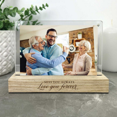Oh So Precious Miss You Always Memorial Photo Frame - Wooden Base, Fits 6X4 Photo, Magnetic Acrylic Sheets - image 1