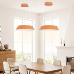 Costway Led Mount Ceiling Light Lamp Bedroom 22W Modern Ceiling Light Wood Grain - thumbnail 4