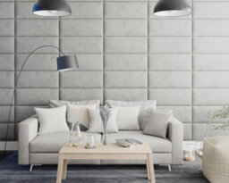 Aspire Easymount Wall Mounted Upholstered Panels, Modular Diy Headboard In Plush Velvet Fabric, Light Silver (Pack Of 4) - thumbnail 2