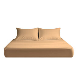 Microfibre Soft Touch Fitted Sheet 25Cm Skirt Plain Dyed Bed Linen Beige - thumbnail 2