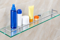 40Cm 6mm Tempered Glass Wall Mounted Bathroom Shelf - thumbnail 2
