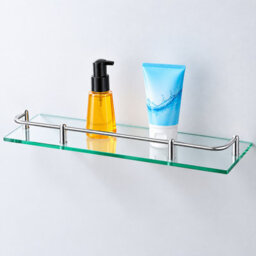 40Cm 6mm Tempered Glass Wall Mounted Bathroom Shelf - thumbnail 4