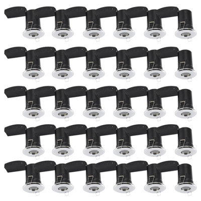 First Choice Lighting Set Of 30 - Chrome Ip65 Bathroom Recessed Fire Rated Downlights - image 1