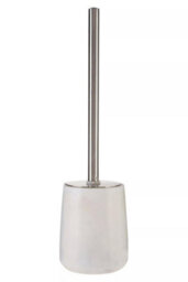 Orsina  Off White Marble & Stainless Steel Toilet Brush, Lavatory Brushes With Strong Grip, Compact Loo Brush