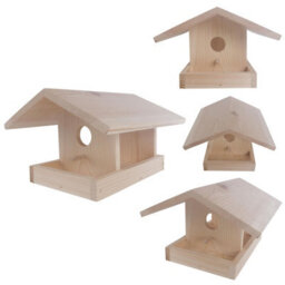 Woodeedoo Unfinished Wooden Bird Feeder Paintable Decorative Garden Feeding Station Diy Craft Project 25 X 23 X 16 Cm - thumbnail 8