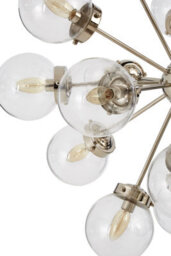 Orsina 18 Light Silver Ceiling Pendant, Abstract Burst Design Statement Light, Glass Globe Ceiling Light - thumbnail 2