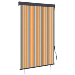 Berkfield Outdoor Roller Blind 120X250 Cm Yellow And Blue - thumbnail 1