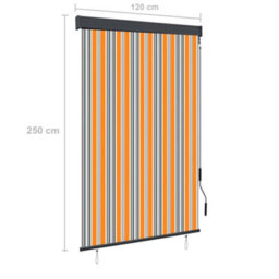 Berkfield Outdoor Roller Blind 120X250 Cm Yellow And Blue - thumbnail 8