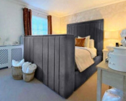 Stratus Interiors Lined Tv Panel Bed - Modern Upholstered Bed Frame With Built-In Tv Lift - Divan Ottoman Storage - Super King - thumbnail 3
