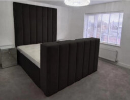 Stratus Interiors Lined Tv Panel Bed - Modern Upholstered Bed Frame With Built-In Tv Lift - Divan Ottoman Storage - Super King