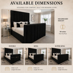 Stratus Interiors Lined Tv Panel Bed - Modern Upholstered Bed Frame With Built-In Tv Lift - Divan Ottoman Storage - Super King - thumbnail 5