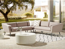 Beliani Garden Corner Sofa 5 Seater Loretello Beige - thumbnail 2