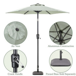Christow 2M Crank And Tilt Parasol With Uv Protection - thumbnail 6