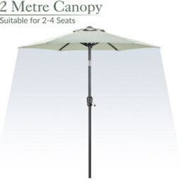 Christow 2M Crank And Tilt Parasol With Uv Protection - thumbnail 3