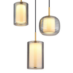 Luminosa Lighting Luminosa Lampigna Cluster Pendant Ceiling Light Matt Black Opal Glass Shade 3X Led 3000K - thumbnail 3