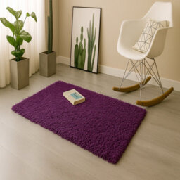 Uetian Premium Purple Shaggy Rug Thick Plush Carpet Warm Soft Floor Rug For Home (Purple 60X110) - thumbnail 1