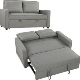 Foxden Grey Double Sofa Bed Click Clack Pull Out Adjustable Backrest 2 Seater Fold - thumbnail 3