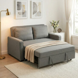 Foxden Grey Double Sofa Bed Click Clack Pull Out Adjustable Backrest 2 Seater Fold - thumbnail 7